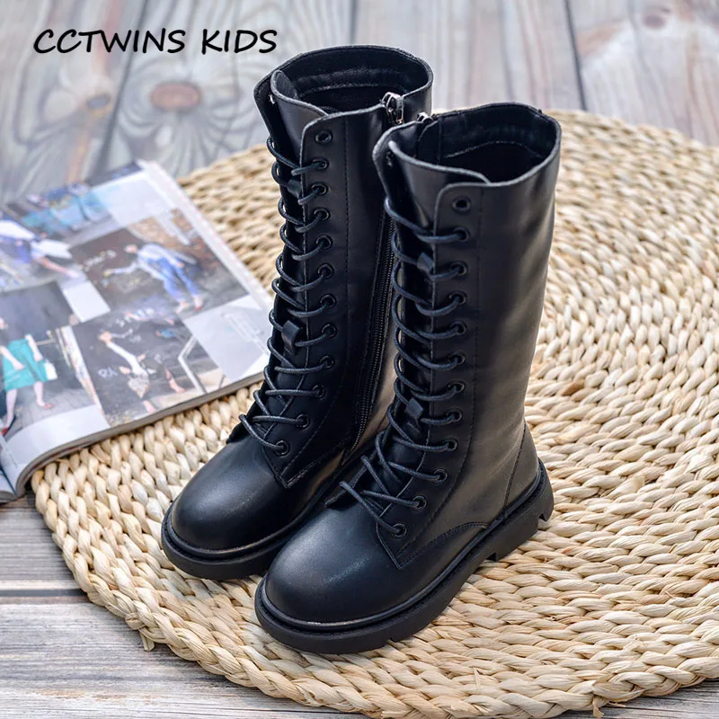 CCTWINS/детская обувь; коллекция года; зимние брендовые черные сапоги для малышей; модные детские сапоги принцессы до колена; Теплая обувь для девочек; HB030