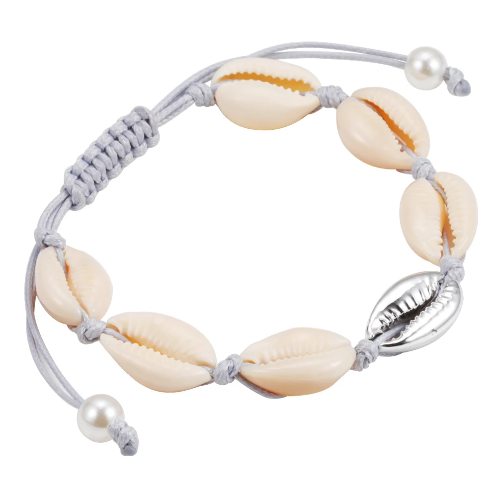 Bracelet 3 Модное горячее ожерелье с раковинами браслет набор золотого цвета женский чокер естественные ракушки ювелирные украшения с цепочкой пляжная девушка подарок аксессуары - Окраска металла: Bracelet 3