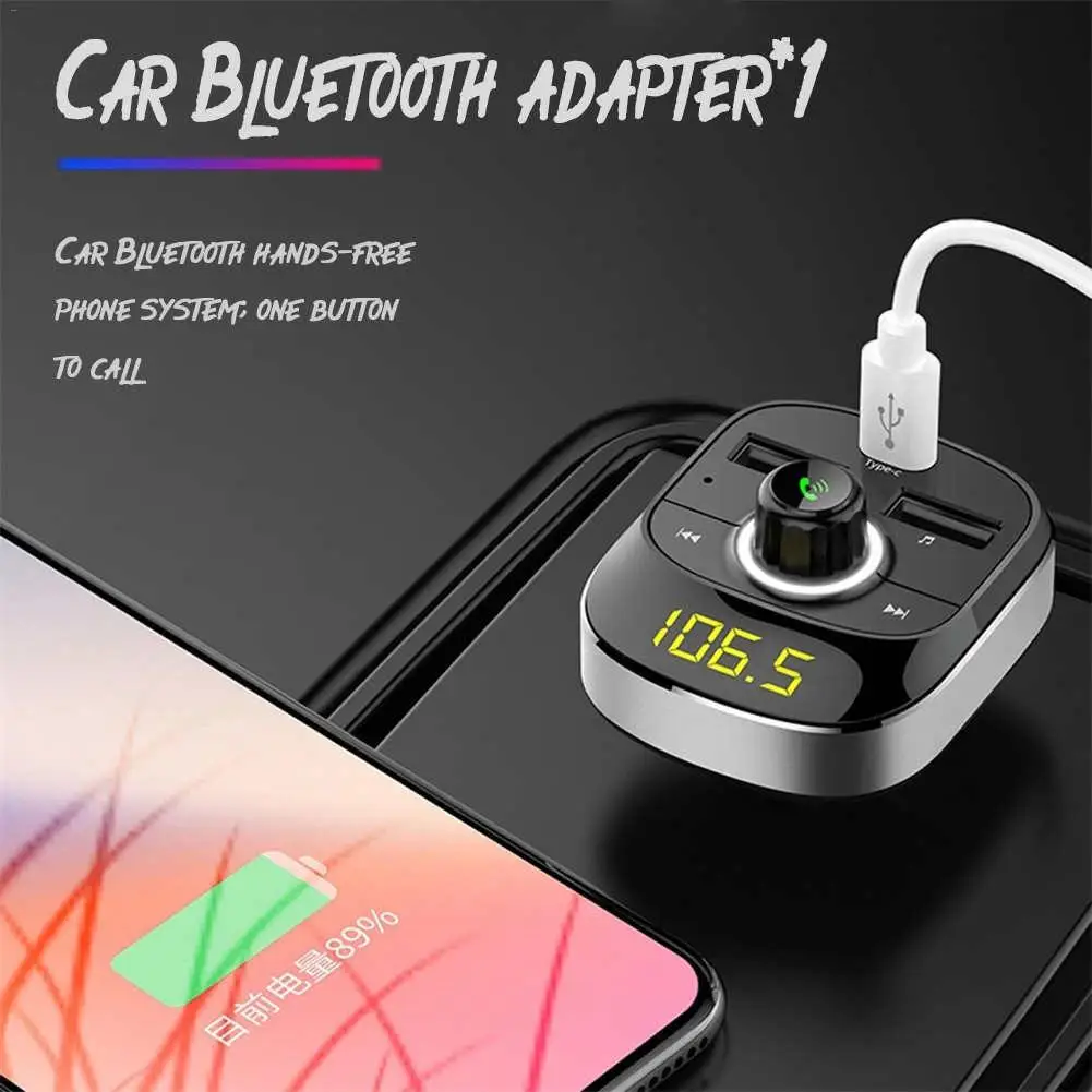 Автомобильный MP3-плеер Bluetooth fm-передатчик комплект Hands-Free 3.1A Dual USB зарядное устройство адаптер питания зарядное устройство type-c