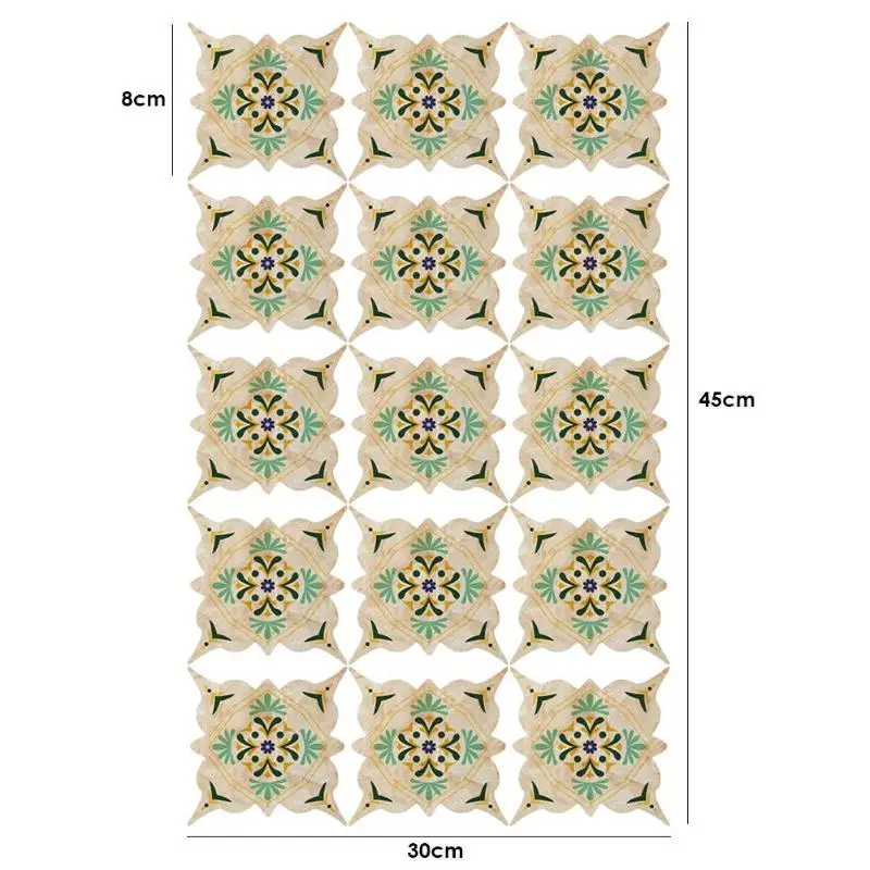 15 шт. наклейка для пола, водонепроницаемая ПВХ настенная бумага, износостойкая самоклеящаяся бумага для кухни, ванной, дома, Новая новинка - Цвет: SK34003