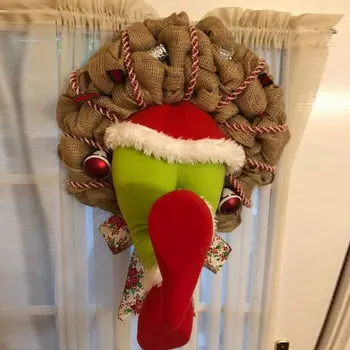 

Coarse Christmas Wreath How Grinch Stole Friends' Christmas Gift Christmas Wall Decorations Home Holiday Decoration Holiday Gift