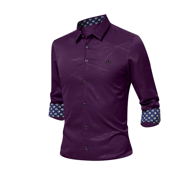 Против морщин и нежелезной моды Blusa Camisa Social Masculina Dudalina с длинным рукавом в полоску Slim Fit рубашка мужская одежда белый мужской