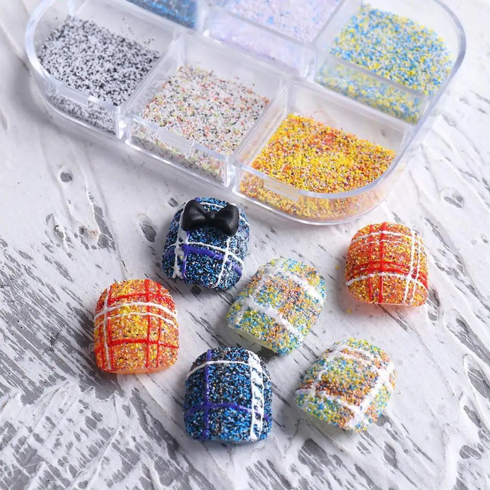Winter Woolen Nails Powder Knit Weave Grain Effect Mixed Color Sand Pigment Dust Manicure Nail Art Glitter Decoration