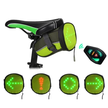 

Outdoor Cycling Safety Bike Seat Bag Lightweight USB Rechargeable Reflective Bicycle Saddle Bag with LED Signal Light