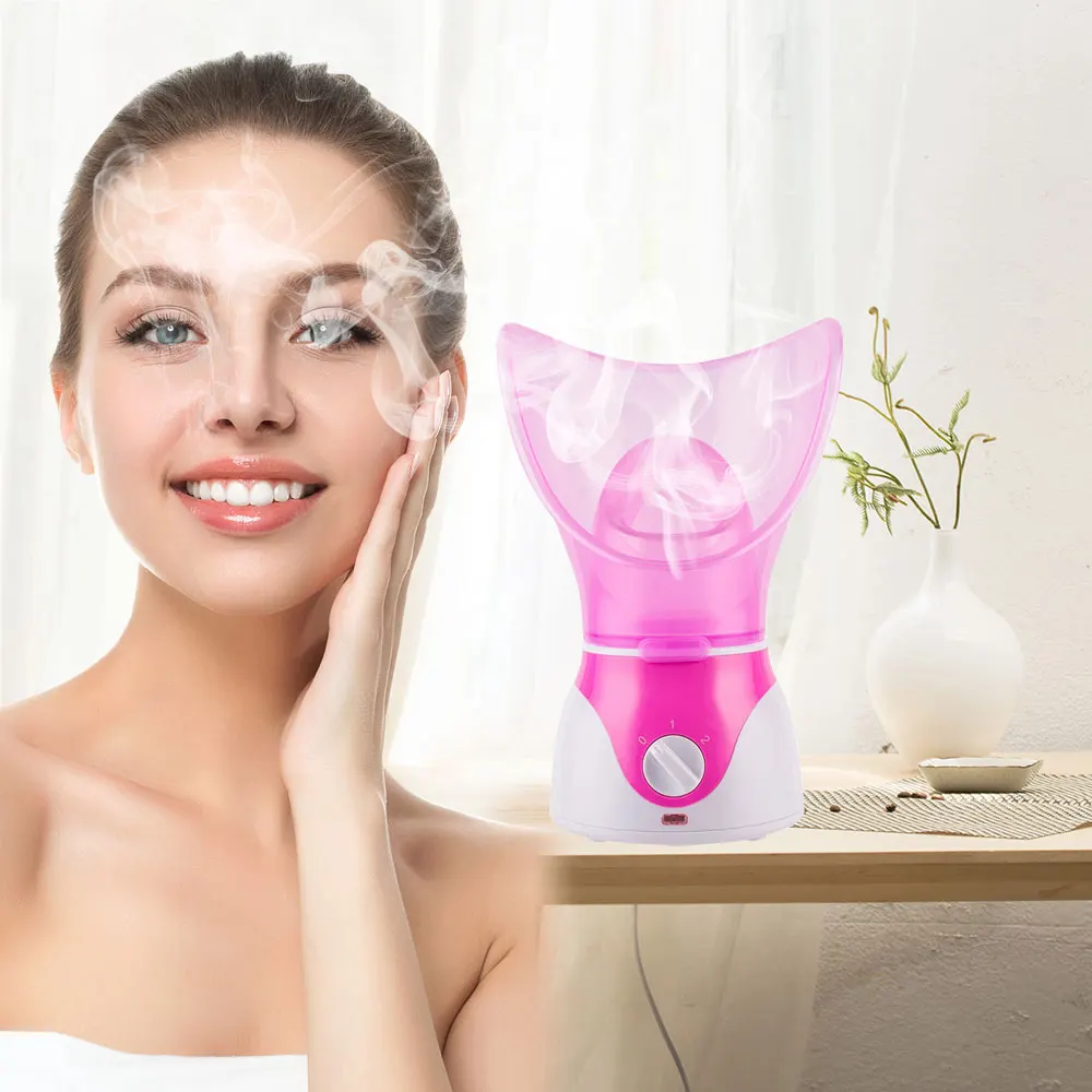 pink US plug JuneJour Deep Cleaning Facial Cleaner Beauty Face Steaming Device Machine Facial Thermal Sprayer Beauty Skin Care Deep Cleanser - Цвет: pink US plug