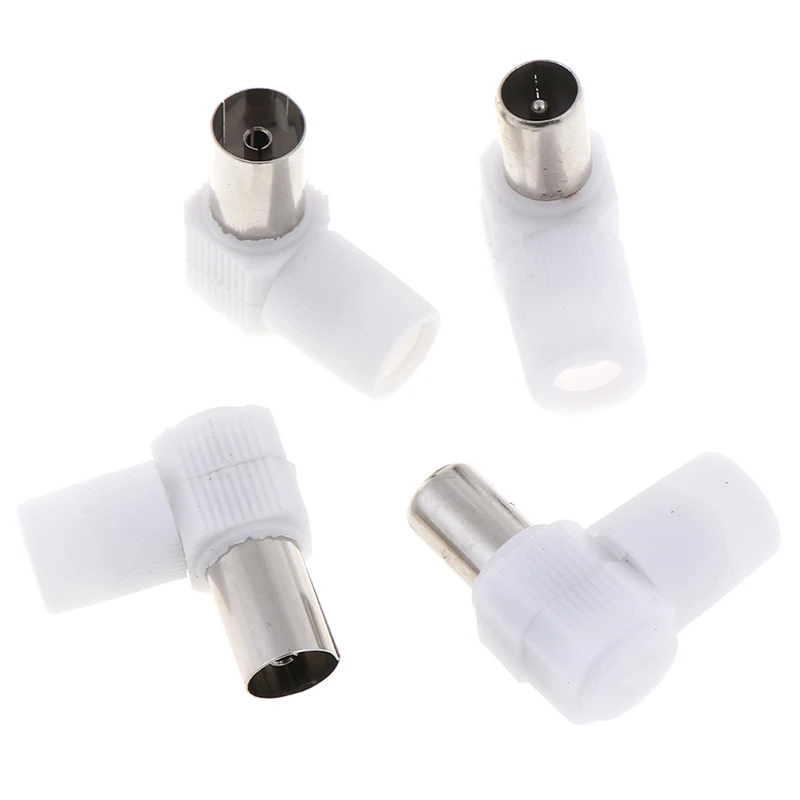 90 Degrees TV Plug Jack For Antennas Male And Female RF Coaxial Plugs Adapter Right Angle Connectors 2Pairs | Обустройство дома