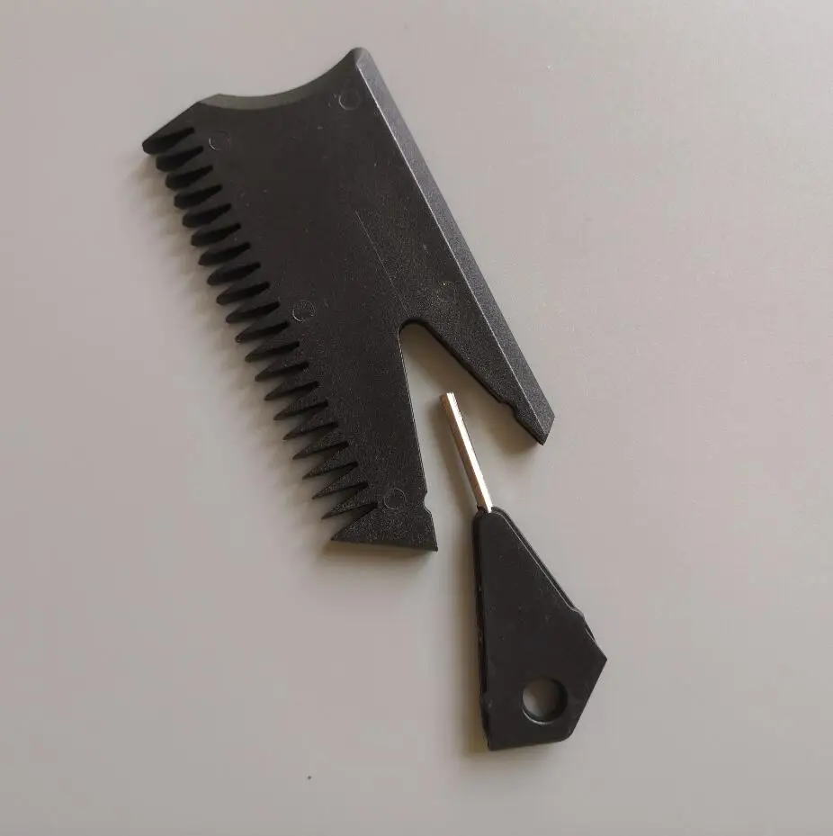 Surf Wax Black Plastic Surf Wax Comb with Surf Fin Key