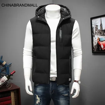 

Men Youth Fat Man Plus Fat Plus Size Leisure Thicken Keep Warm With Cap Cotton Waistcoat Male