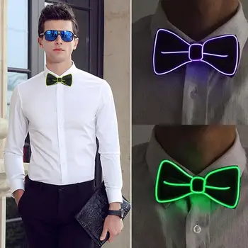 

Necktie Bow Tie Polyester Silk LED Jewelry Gift Evening Show Bowtie Party Flashing Luminous Accessories Gentleman Dance Men