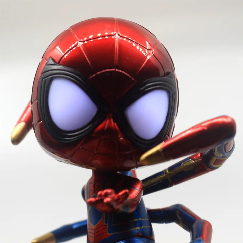 Marvel Hero Returns Ht Сияющий вращающийся автомобильный комплект для гаража с милым человеком-пауком, модель Cosbaby Decoration