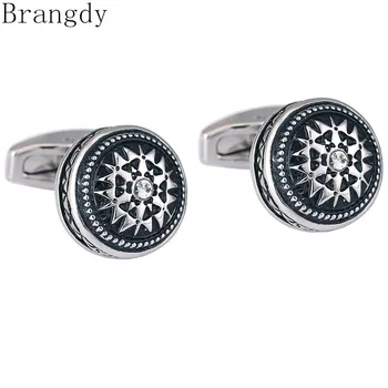 

Brangdy brand designer retro black inlaid crystal cufflinks fashion men's French shirt cufflinks business men's cufflinks