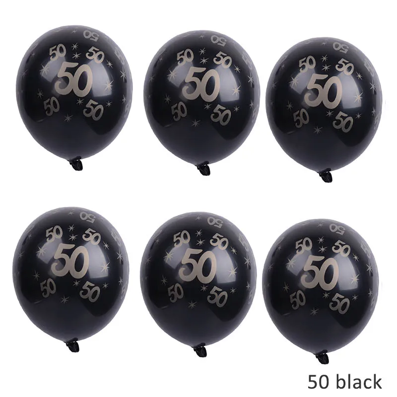 50 black 10 шт./лот, 12 дюймов, воздушные шары золотого цвета, надувные латексные гелиевые шары, свадебные шары с днем рождения, украшения для вечеринки, воздушные шары - Цвет: 50 black