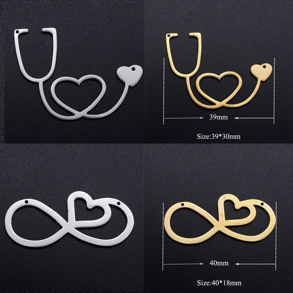 5 шт./лот 100% нержавеющая сталь Сердце Бесконечность соединители подвески для ювелирных изделий Аксессуары