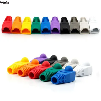 

20Pcs/lot RJ45 Crimp Connector Rubber Boots Network Cable Ends Plugs CAT5 / 6 Plug Protection Head Cover Rubber Connector Guide