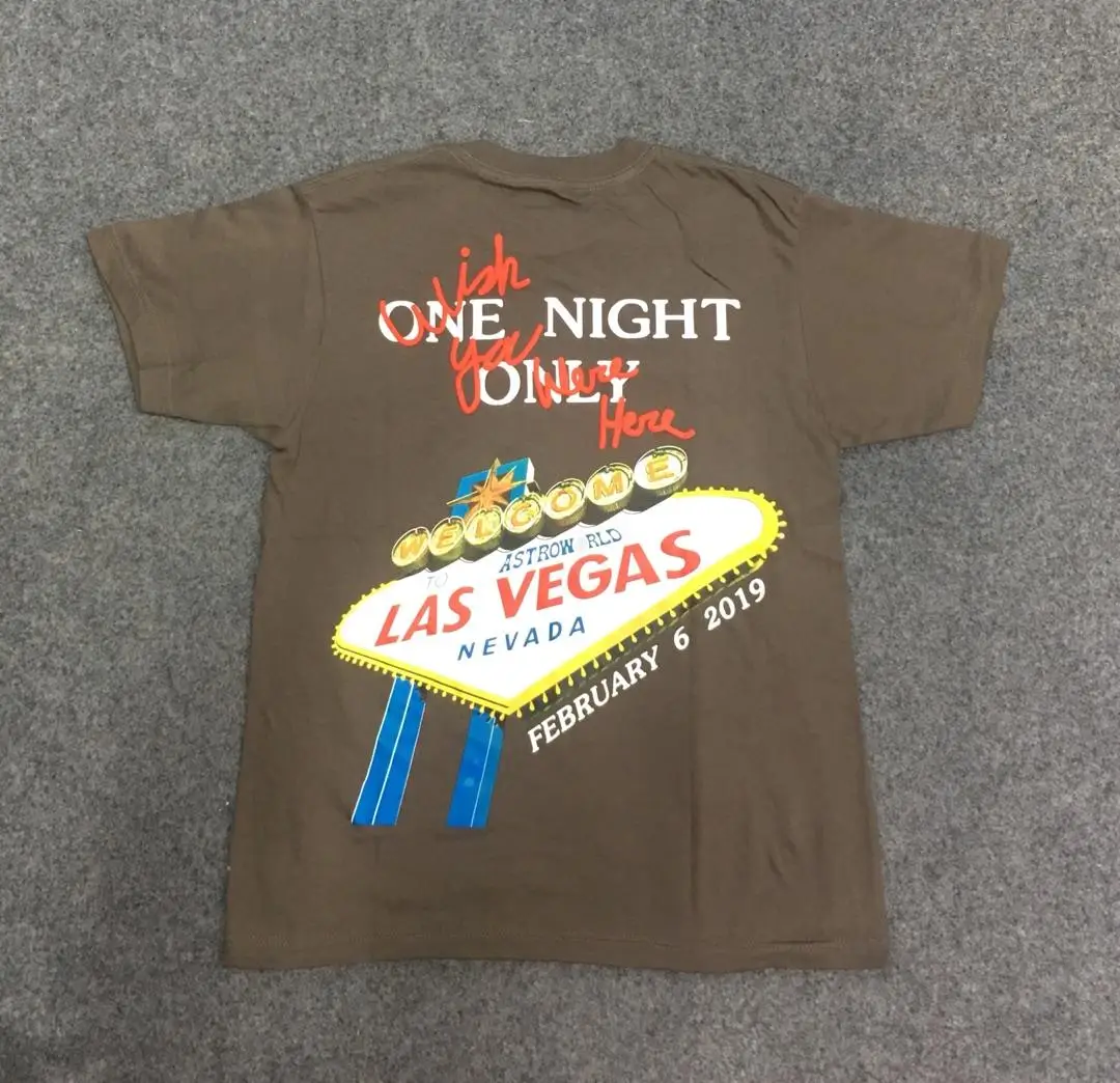 19SS с изображением Трэвиса Скотта Astroworld Tour Vegas футболки для мужчин и женщин высокое качество 1:1 Astroworld футболка уличная астромир футболка