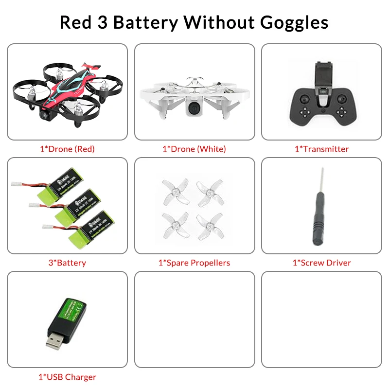 2 E013 Plus FPV гоночный Дрон анти-черепаха режим w/5,8G 48CH 1000TVL красный и белый камера VR006 очки - Цвет: 2