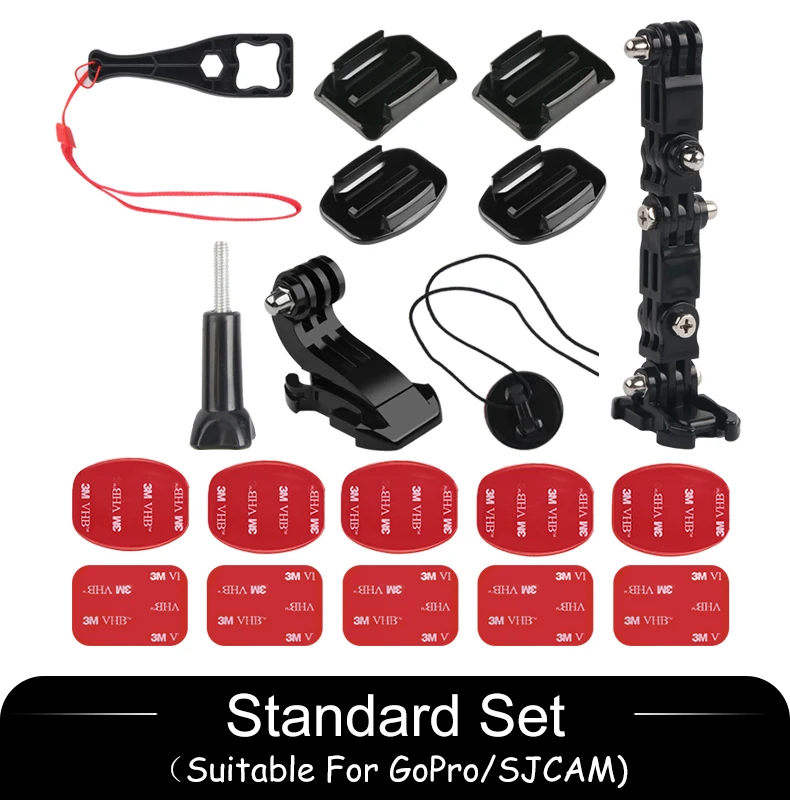 Standard Set Полное лицо шлем подбородок держатель для GoPro Hero 8 7 6 5 SJCAM мотоциклетный шлем подбородок Стенд камеры аксессуары для Go Pro 5 - Colour: Standard Set