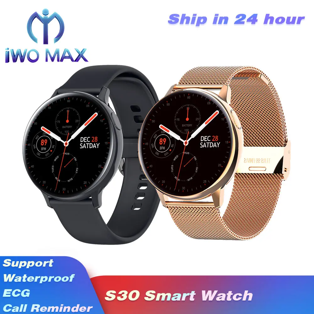2020 Hot S20 Update S30 SmartWatch Men Women FullTouch Round Screen ECG IP68 Waterproof Heart Rate Body Temperature Monitor Smar |