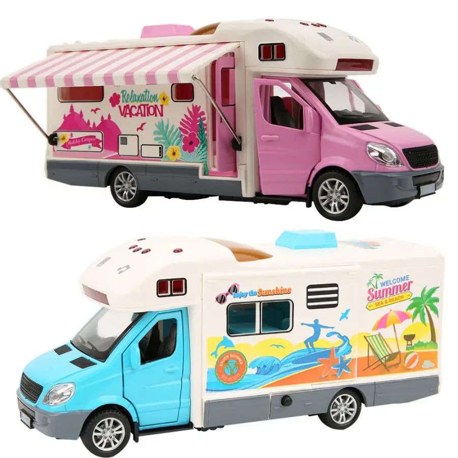 

Hot 1:32 Motor Caravan Travel Tour Car Camper Motorhome Recreational Vehicle RV Trailer Play Home Baby Toys For Girls Boys