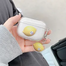 

Lemon transparent soft silicone earphone case headphone shell for apple airpod 1/2 cases for airpods 3 pro capa funda Lemon