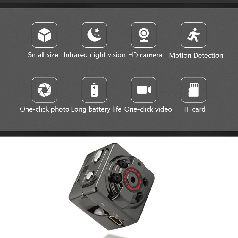 SQ8 1080P Full HD мини камера Автомобильная спортивная видеокамера датчик движения DVR диктофон ИК Ночное Видение микро камера