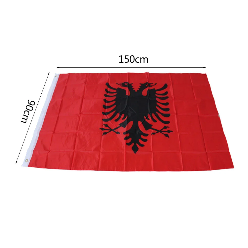 Albania Flag Double Headed Eagle OUTDOOR INDOOR BANNER ALBANIAN Arms 90*150cm National Flag parade/Festival/Home Decoration