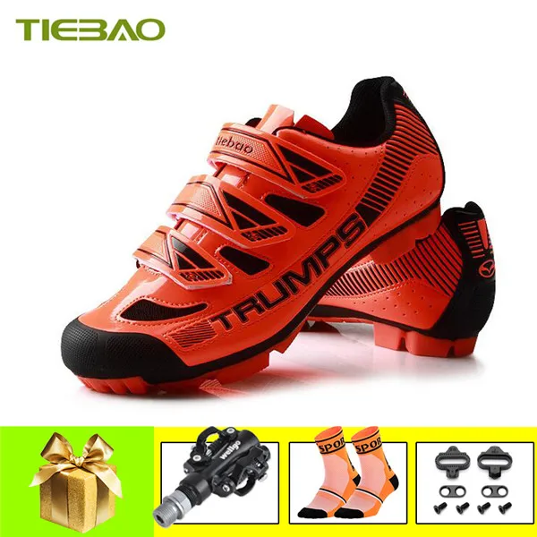 Tiebao sapatilha ciclismo mtb Мужская и женская велосипедная обувь для велоспорта самоблокирующаяся обувь для горного велосипеда дышащая обувь для верховой езды - Цвет: pedals for 1688 O