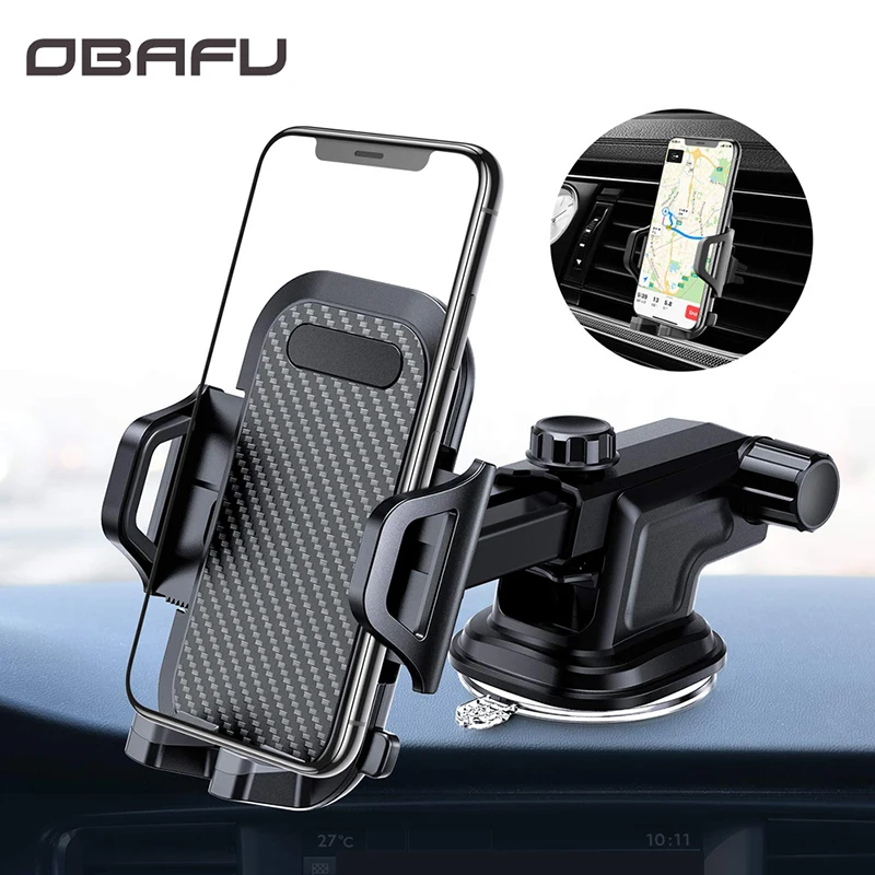 OBAFU автомобильный телефон крепление приборной панели лобовое стекло вентиляционное отверстие держатель сотового телефона для автомобиля с вентиляционным зажимом для телефона в автомобиль присоске