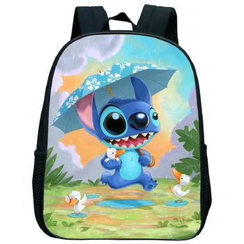 

Stitch Holding an Umbrella Kindergarten Backpack Toddler Schoolbag Kids Anime Preschool Bookbag Children Cartoon Mochila