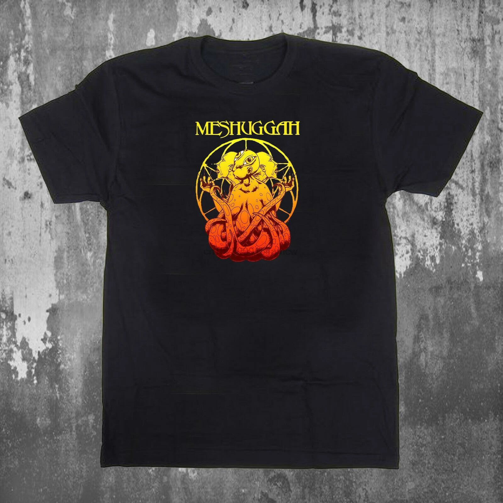 MESHUGGAH Hard Face Logo The Devil Men's Black T Shirt Tee |