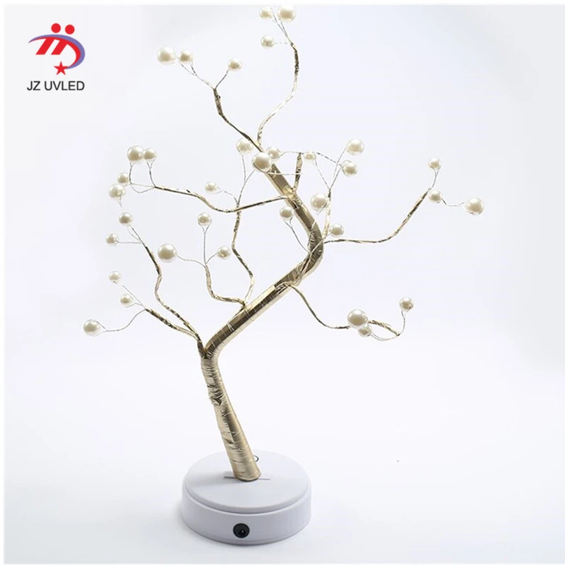

Creative Branch Shape LED Decoration Night Light Pearl LED Desktop Table Lamp Bedroom Ambient Light Touch Switch