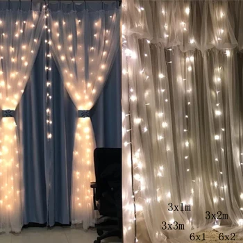 

LED Garland Icicle String Lights 3x3M 3x2m 6x3m 8mode Christmas LED Curtain Fairy Lights For Wedding Party Window Decoration