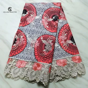 

CS-Latest Style Ankara Embroidery Guipure Lace Fabric African Lace Fabric 5 Yards/Lot Hot Sale African For Nigerian Dress