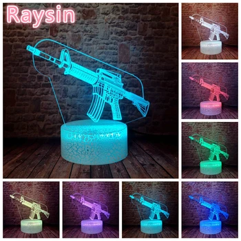 

Creative Gifts Gun Battle Royale Night Light 7 Color Change Flashing Boys Bedroom Table Decor Man Child Favor Xmas Birthday Gift