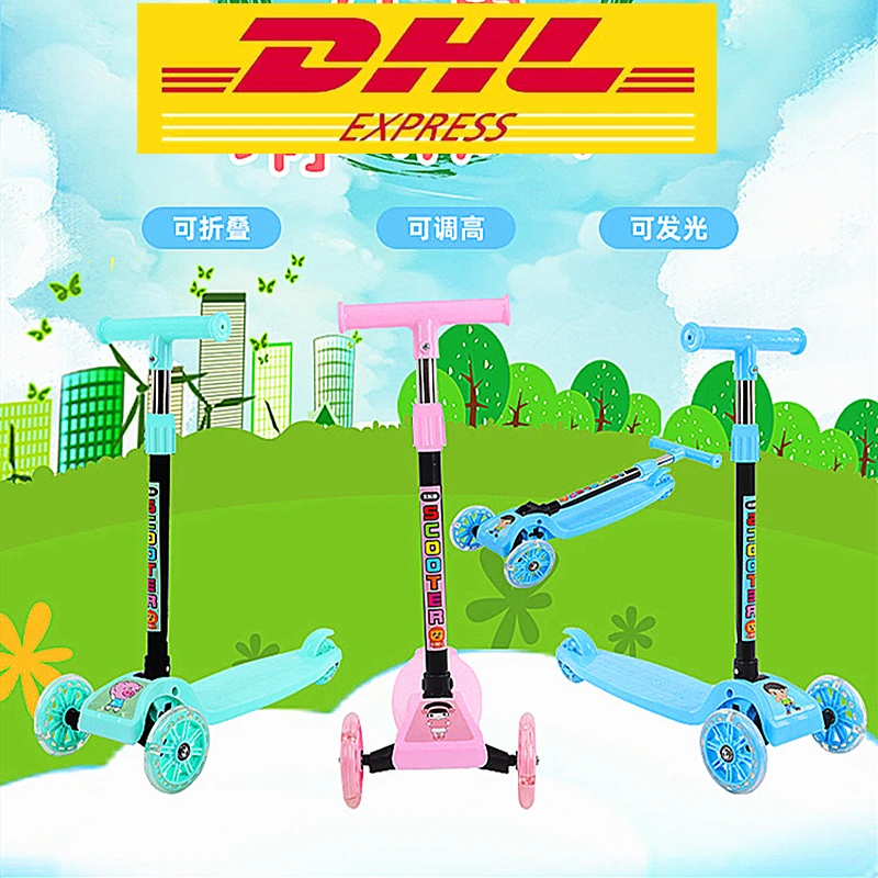 

Scooter children's light scooter children three-wheeled folding bike slider flash 3 rounds of outdoor toys bike