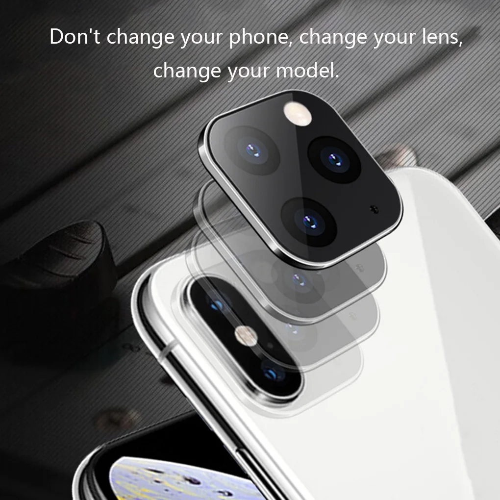 

Replacement for iPhone X XS XSMAX Alloy Modified 11promax Sticker Camera Lens Seconds Change Cover For iphone 11 Lens Sticker