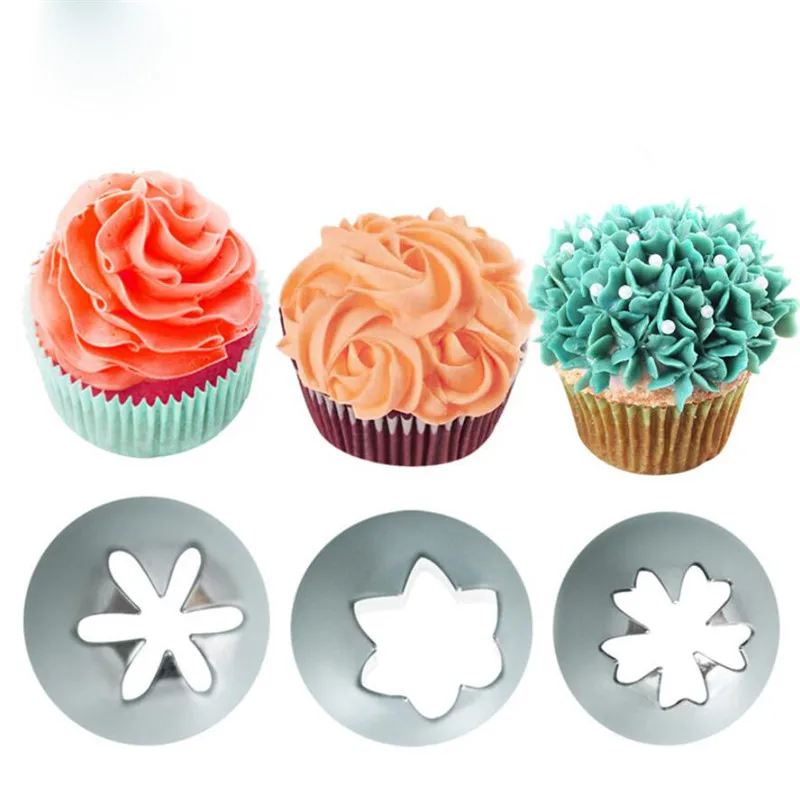 #1M#2D#2F Cake Tips Set Cream Decoration Icing Piping Pastry Nozzles Cupcake Decorating Tool Bakeware Cake Baking Tools Metal