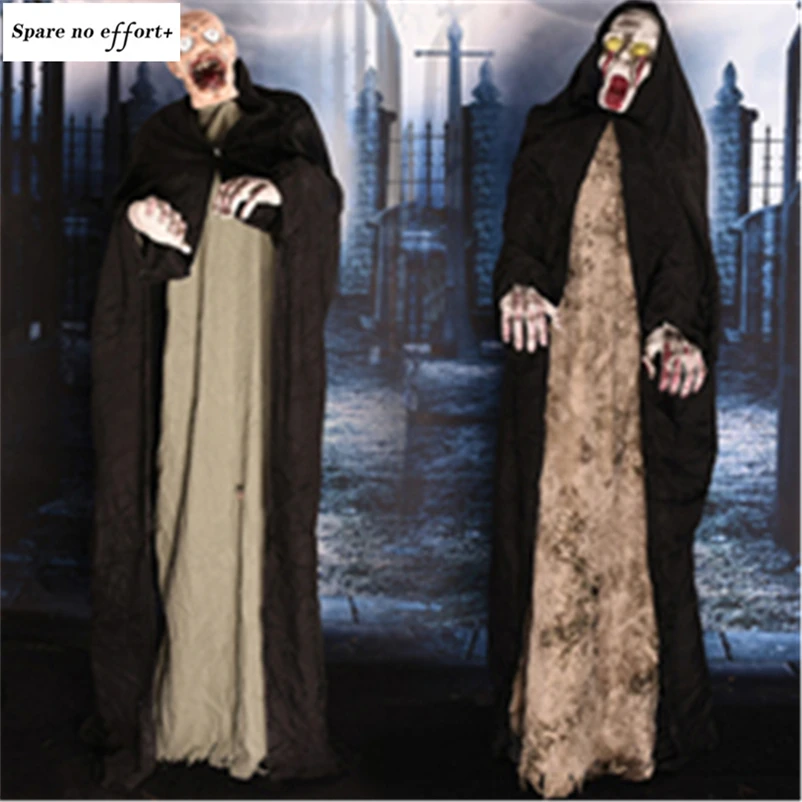 

Standing Halloween Creepy Ghost Grim Skull Scary Halloween Ghost Home Door Bar Haunted Horror Halloween Decoration Horror Props