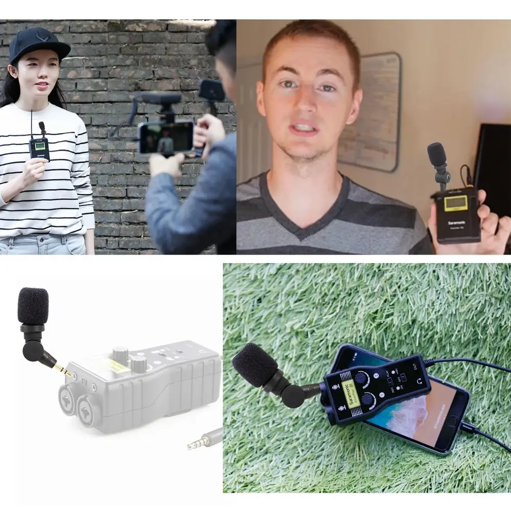 Микрофон Saramonic 3 5 мм TRS для DSLR камер видеокамер CaMixer SmartMixer LavMic SmartRig +