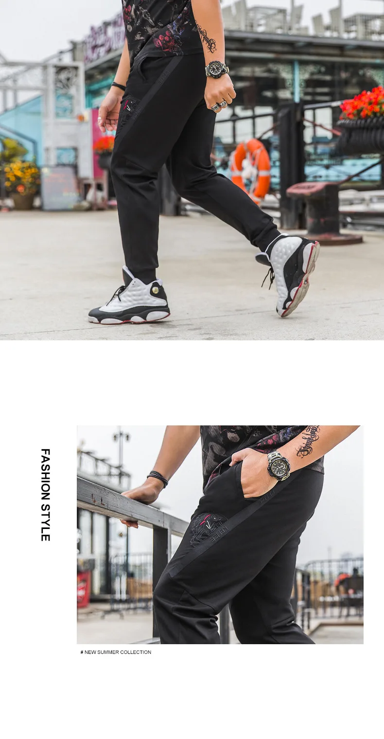 Популярная брендовая одежда больших размеров, большие размеры, d Menswear, новые летние стильные тонкие длинные штаны, свободные спортивные штаны, закрывающие 1903363