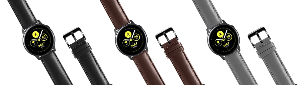 UEBN 20 мм кожаный ремешок для samsung galaxy active 2 сменный ремешок для samsung gear S2 Sport Amazfit bip умные Ремешки для наручных часов