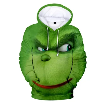 

The Grinch 2020 new green furry sweater men and women casual hooded sweatshirt 3D digital printing Cool sweatshirt