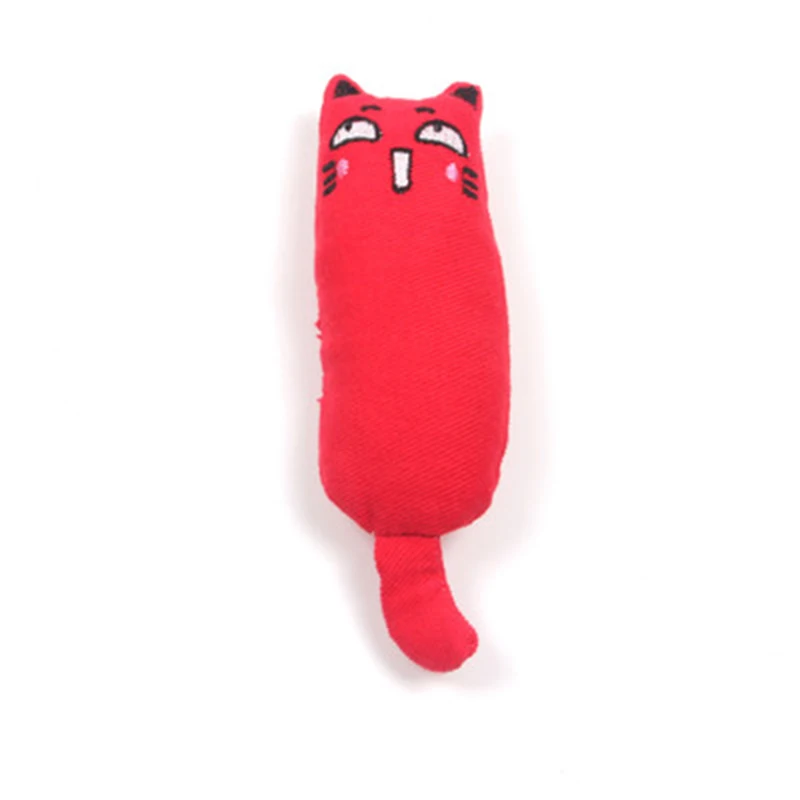 Кот шлифовальные игрушки для кошек Catnip смешной интерактивный плюшевый Кот игрушка котенок жевательная игрушка когти большой палец кусая кошка мята для кошек зубы игрушки - Цвет: Красный