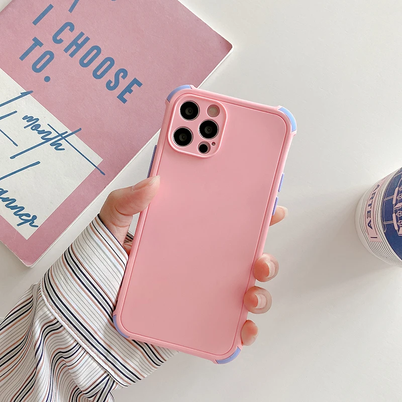 

Ultra-thin Cute Silicone Phone Case For iPhone 12 Mini 11 Pro SE XS max XR X 8 7 Plus Luxury Colorful Camera Protection Cover