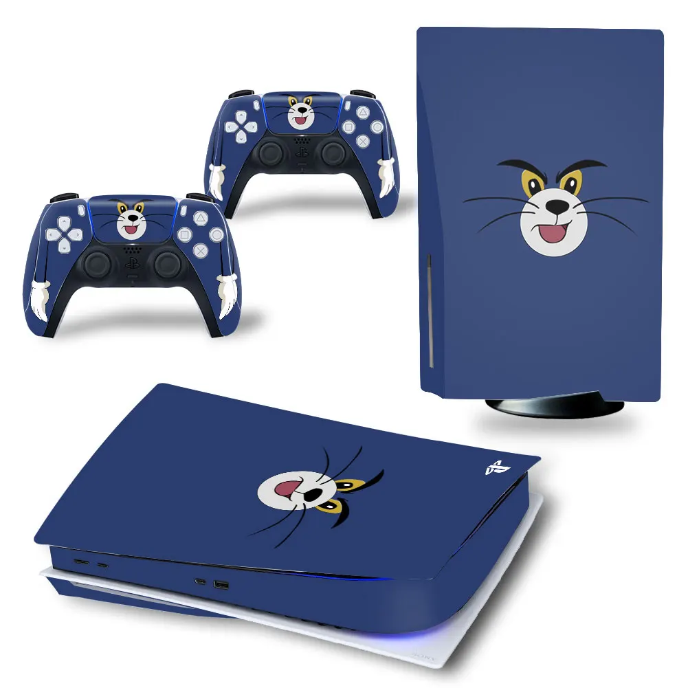 

Cute Cat Skin Sticker for PS5 Standard Disc Edition Decal Cover for PlayStation 5 Console and 2 Controllers PS5 Skin Sticker