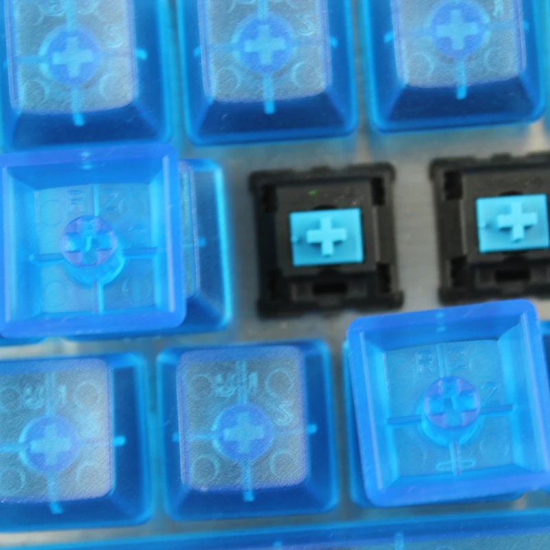 Oem Profile Transparent Keycaps Abs Material Blue Red Color Cherry Mx ASNI 104 87 60 For 2