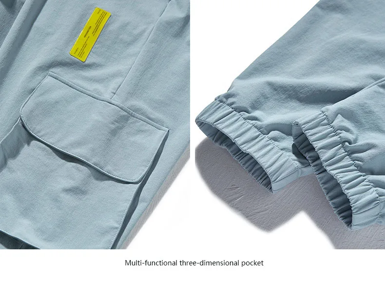 Индивидуальные функции стерео мульти-карман Drawstring ноги мужские повседневные брюки