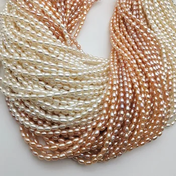 

New Natural Freshwater Pearl Millet Beads 2.8-3.2mmDIY Handmade Beaded Material Necklace Accessories A Variety Of Colors