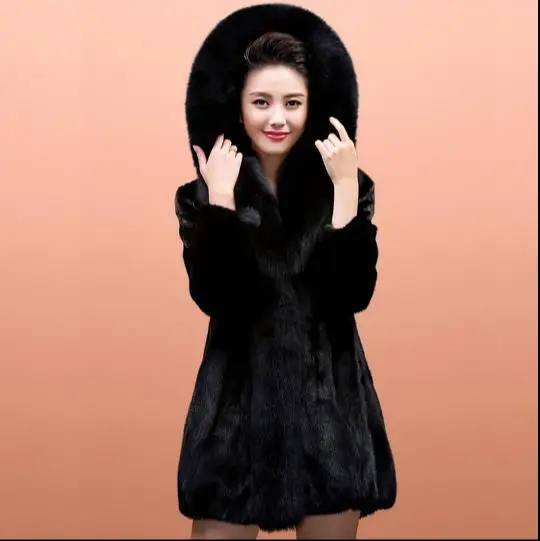 

Mink 2019 Winter Women's Faux Fur Coat Artificial Fur Overcoat Furry Jacket Femme Plus Size Mink Fake Fur Outwear Z313