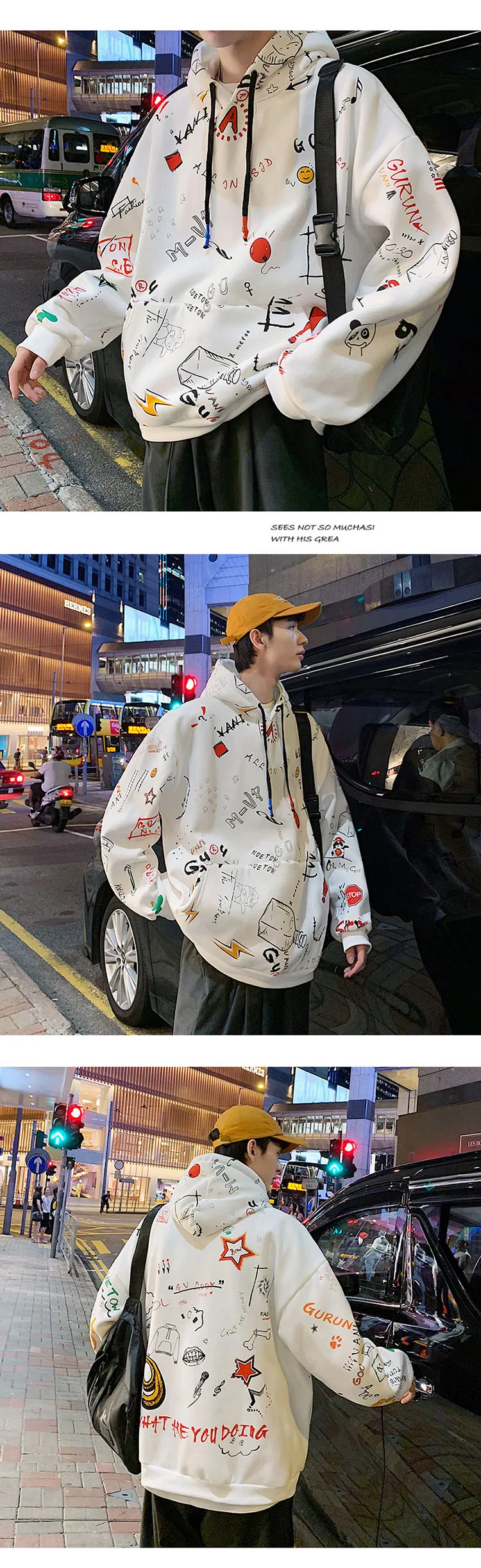 Teens Fashion Man Sweatshirts Hoodies Casual Streetwear Preppy Personality Hoodie  New Design Male Coats